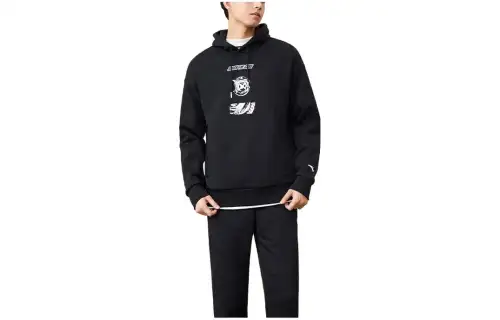 ANTA Basketball Collection Sweatshirts Men's Black Hooded Moderate Other