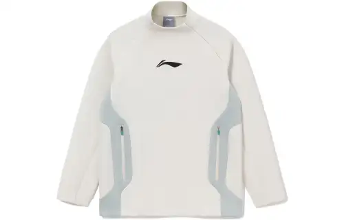 Li Ning Sports Basketball Collection Sweatshirts Men's White Crew Neck Moderate Regular