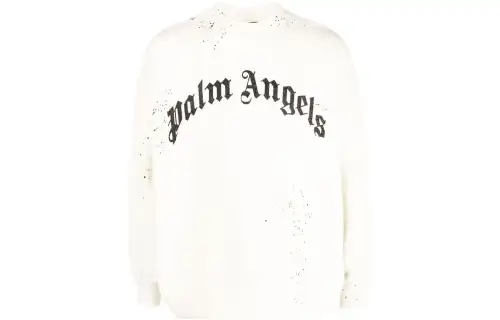 Palm Angels logo-print distressed-finish sweatshirt