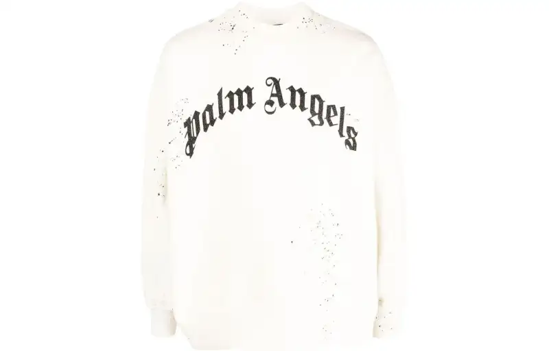 Palm Angels logo-print distressed-finish sweatshirt