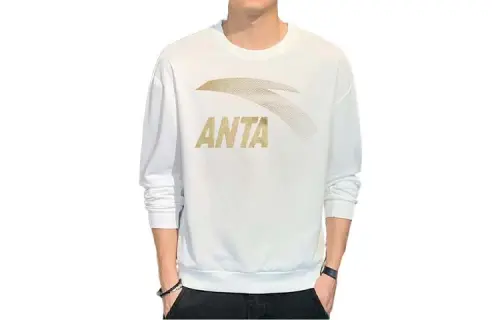 ANTA Sweatshirts Men's White Crew Neck Moderate Regular