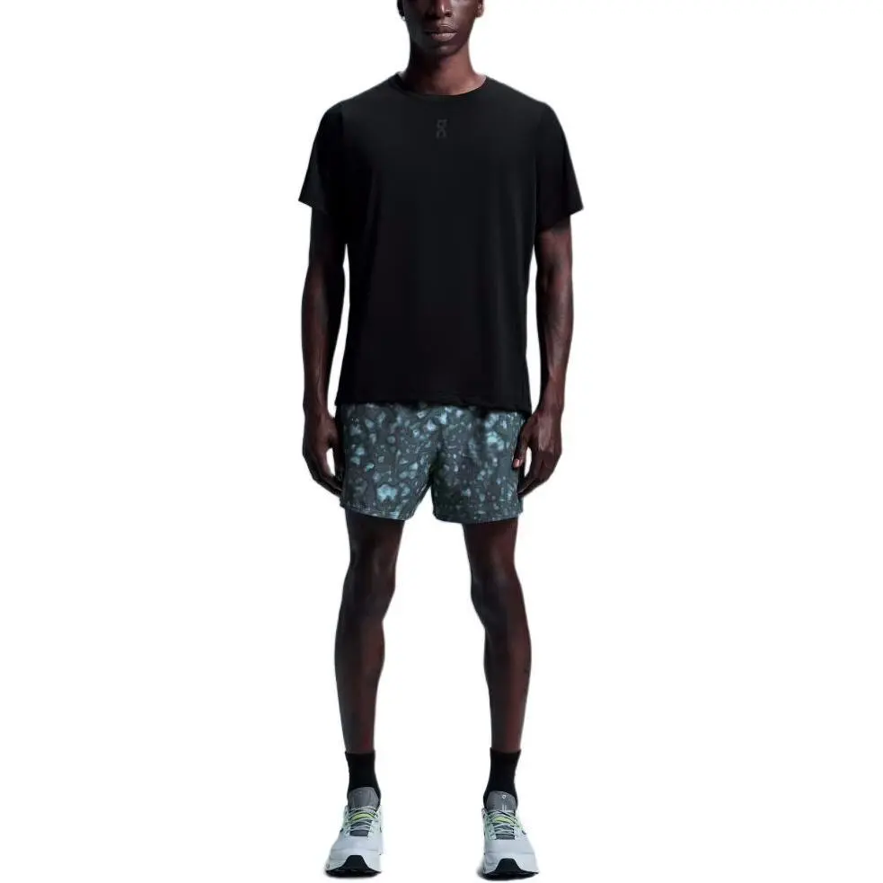 On T-Shirts Men's Black Crew Neck Moderate Straight Fit