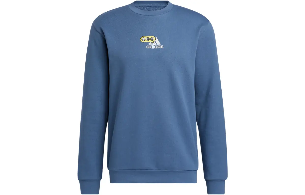 Adidas Sweatshirts Men's Asphalt Gray Crew Neck Moderate Regular