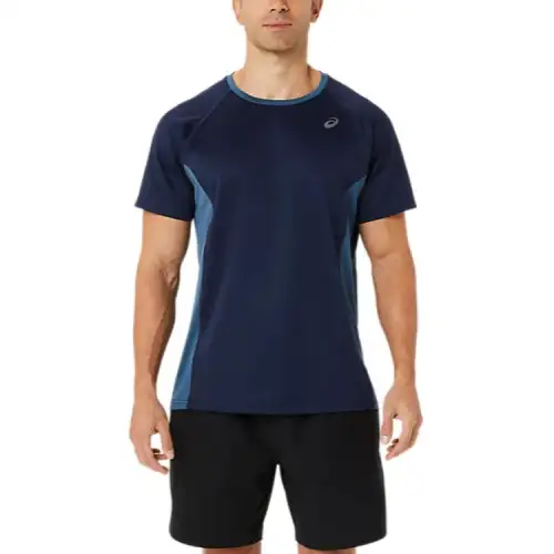 ASICS T Shirts Men's Midnight Crew Neck Moderate Straight Fit