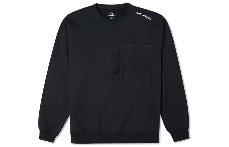 Converse Sweatshirts Men's Black Crew Neck Moderate Regular