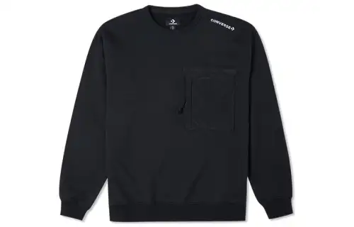 Converse Sweatshirts Men's Black Crew Neck Moderate Regular