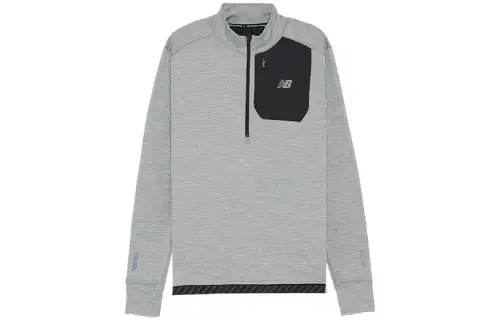 New Balance Sweatshirts Unisex Gray Stand Collar Moderate Regular