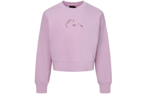 EVISU Sweatshirts Women's Pink Crew Neck Moderate Regular
