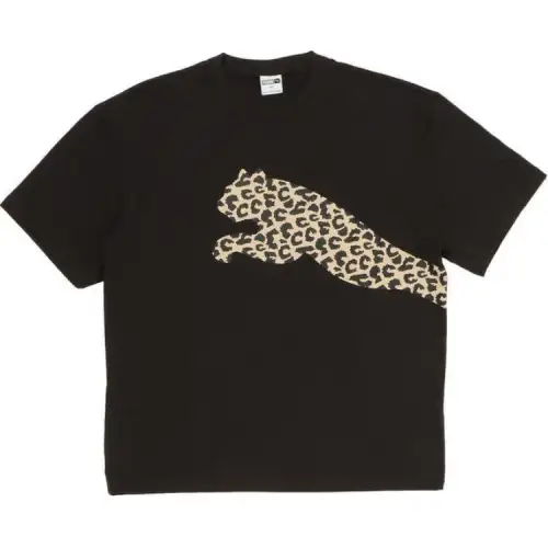 PUMA T Shirts Men's Black Crew Neck Moderate