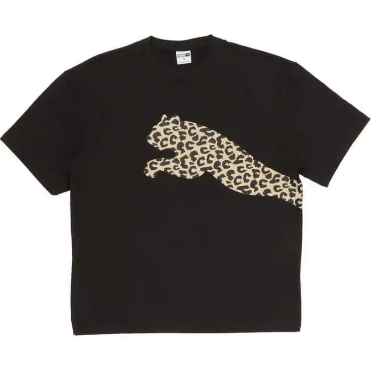 PUMA T Shirts Men's Black Crew Neck Moderate