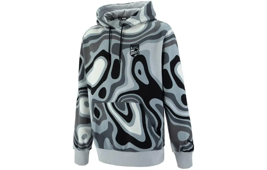 PUMA Sweatshirts Men's Gray Hooded Moderate Regular