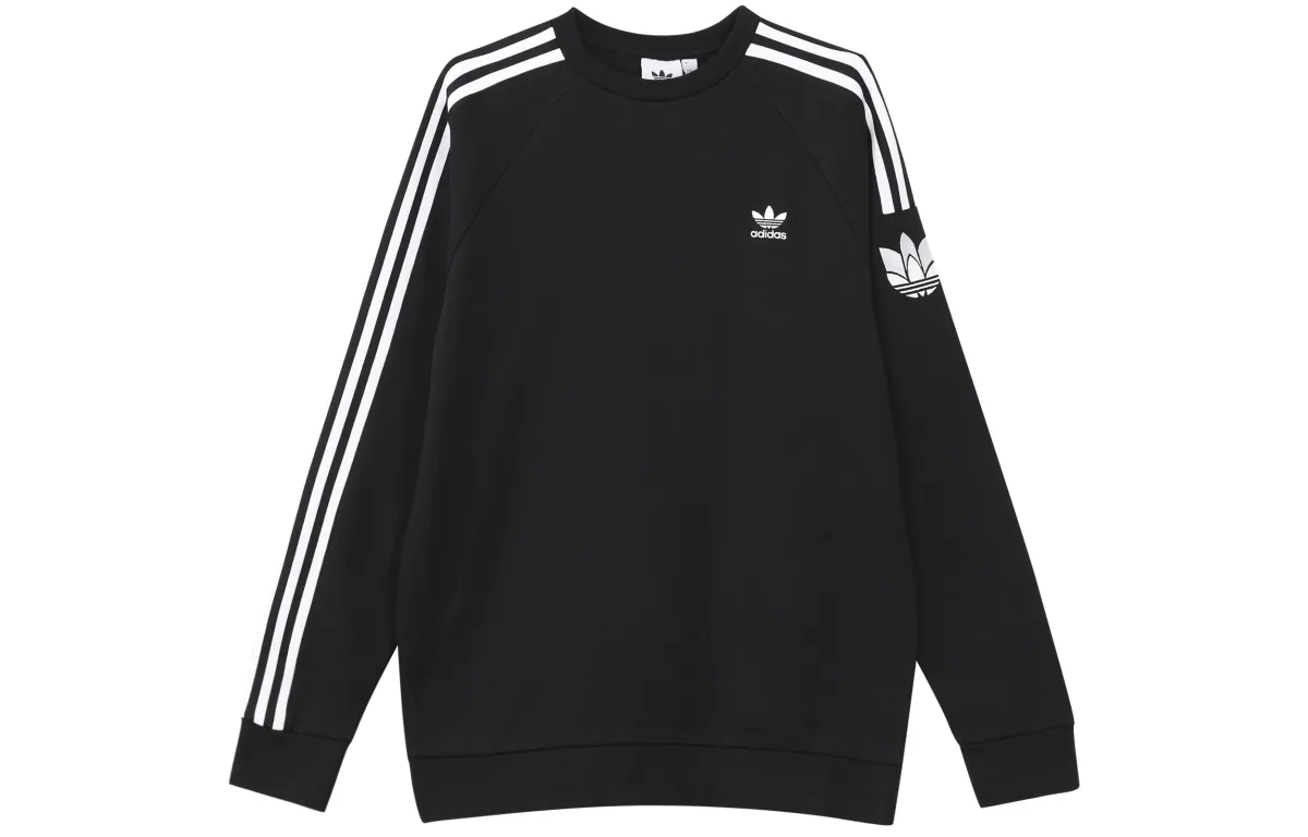 Adidas Originals Logo 3 Pack Brushed Crew Neck Sweatshirt Men's Black