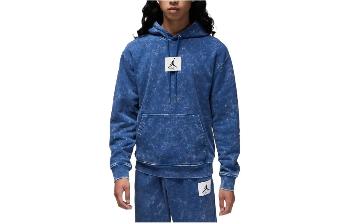 Jordan Tie Dye Men's Drawstring Hoodie Blue