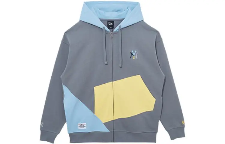 New Era Sweatshirts Men's Gray Hooded Moderate Cardigan