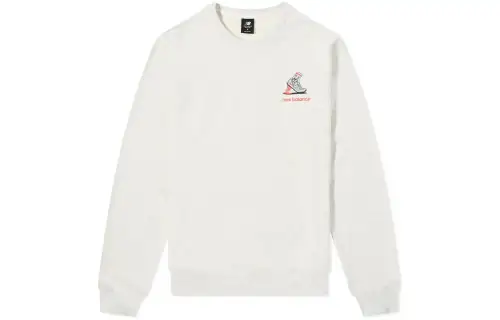 New Balance Sweatshirts Men's White Crew Neck Moderate Regular