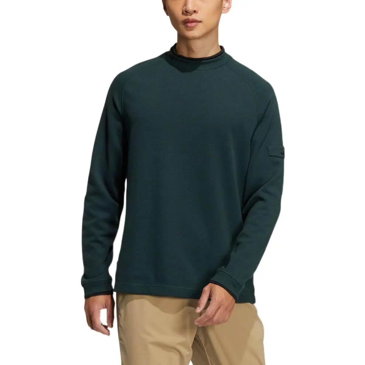 Adidas Sweatshirts Men's Green Crew Neck Moderate Straight Fit