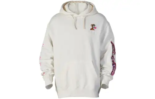 White long-sleeve with hood for men and women, with your logo imprint, for beloved