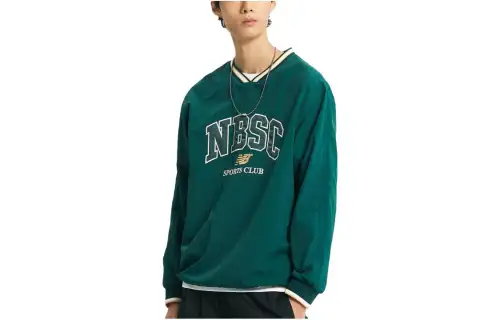 New Balance NBSC Sweatshirts Men's Green V Neck Moderate Regular