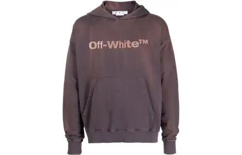 OFF WHITE Sweatshirts Men's Chestnut Hooded Moderate Regular