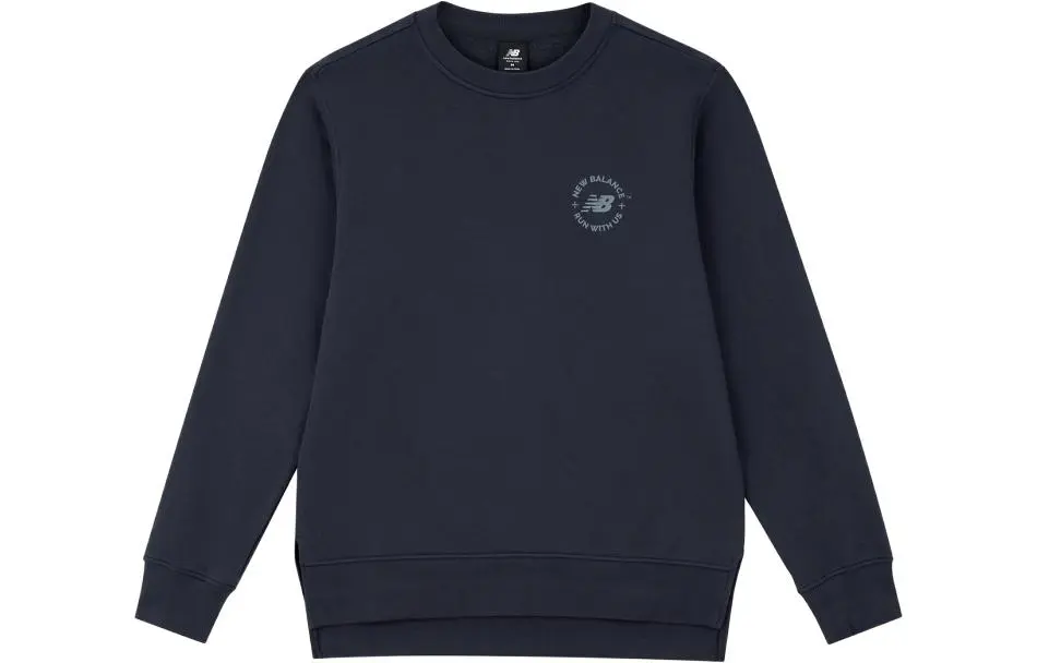 New Balance Sweatshirts Men's Navy Blue Crew Neck Moderate Regular