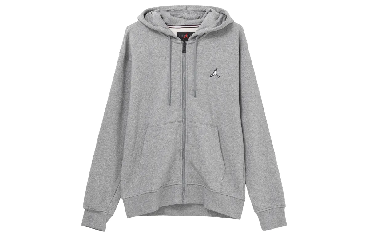 Jordan Sweatshirts Men's Gray (Fleece-Lined) Hooded Moderate Straight Fit