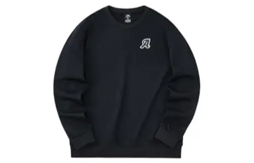 ANTA Life Collection Sweatshirts Unisex Black Crew Neck Thickened Regular