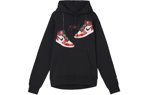 Jordan Sweatshirts Men's Black Hooded Moderate Regular