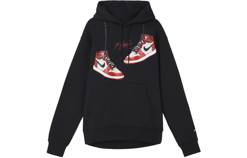 Jordan Sweatshirts Men's Black Hooded Moderate Regular