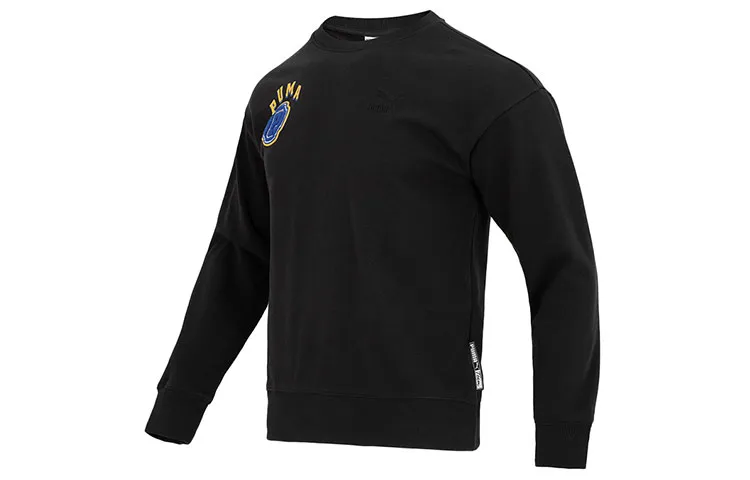 PUMA Sweatshirts Men's Black Crew Neck Moderate Regular