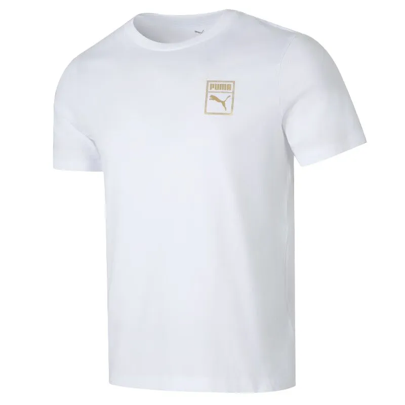 PUMA T-Shirts Men's White Crew Neck Moderate
