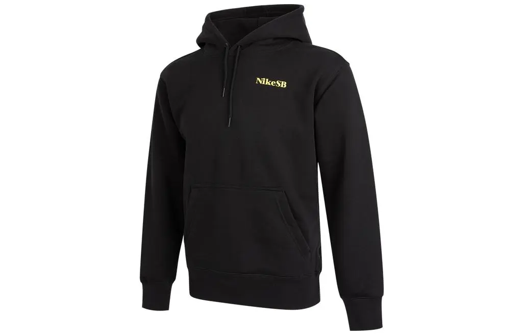 Nike Sweatshirts Men's Black Hooded Moderate Straight Fit