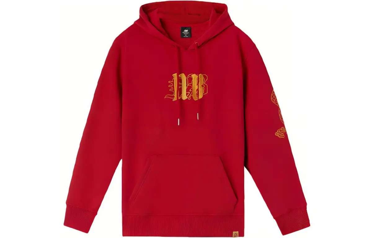 New Balance Sweatshirts Unisex Red Hooded Moderate Straight Fit