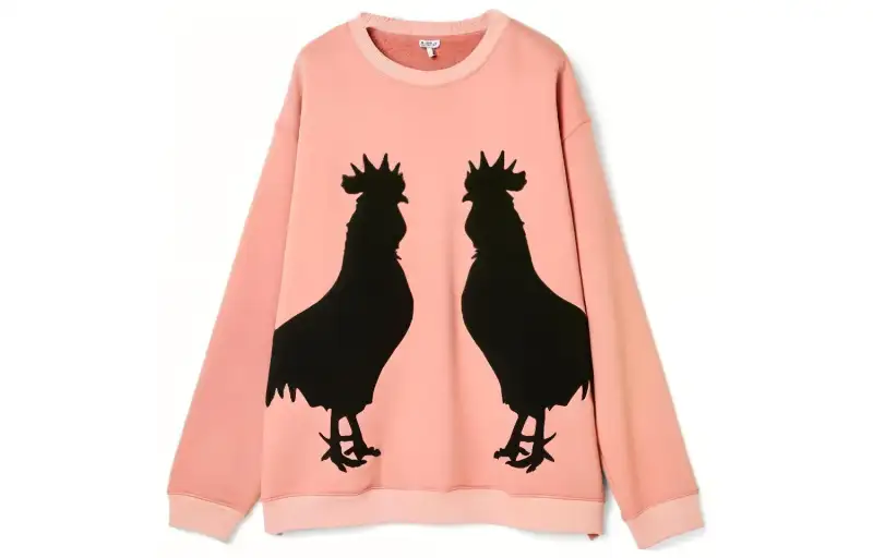 LOEWE Sweatshirts Men's Pink Crew Neck Moderate