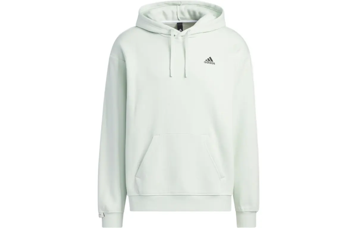 Adidas Label Hoodie Solid Color Logo Print Drawstring Hooded Long Sleeved Thickened And Fleece Lined Sweatshirt Unisex