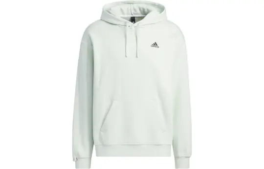 Adidas Label Hoodie Solid Color Logo Print Drawstring Hooded Long Sleeved Thickened And Fleece Lined Sweatshirt Unisex
