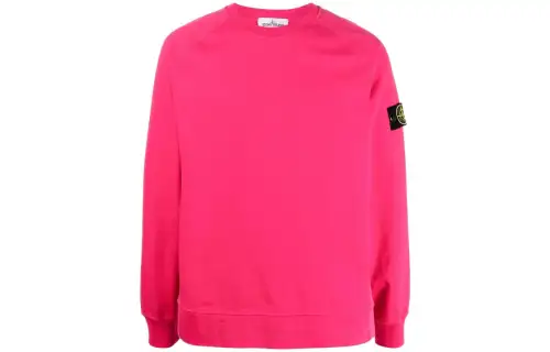 STONE ISLAND Sweatshirts Men's Pink Crew Neck Moderate Regular