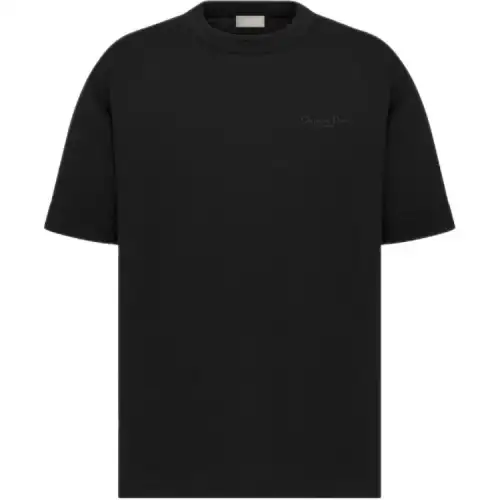DIOR T Shirts Men's Black Crew Neck Moderate