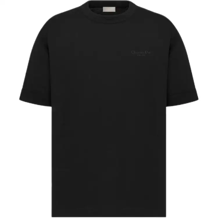 DIOR T Shirts Men's Black Crew Neck Moderate