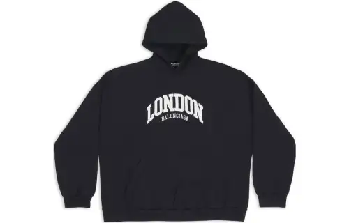 Balenciaga Sweatshirts Men's Black Hooded Moderate Regular
