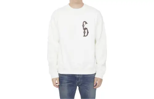 DIOR Sweatshirts Men's White Crew Neck Moderate Regular