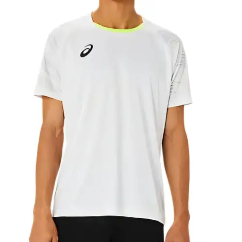 ASICS T Shirts Men's White Crew Neck Thin Straight Fit