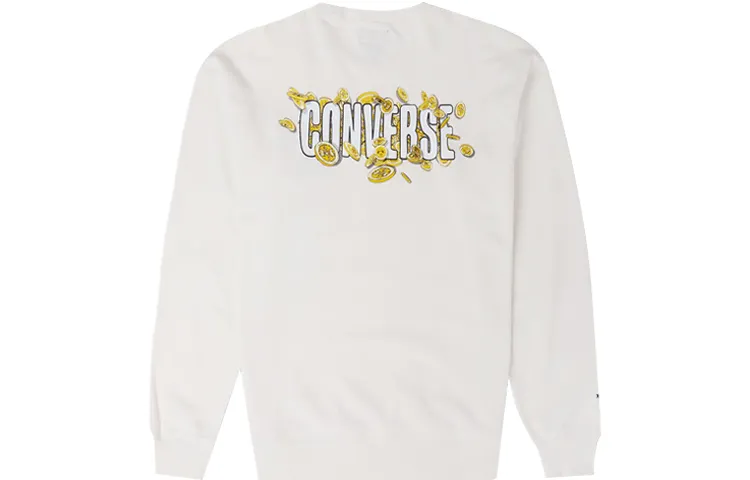 Converse Year Of The Rabbit Limited Edition Sweatshirts Men's Milk White Crew Neck Moderate Regular