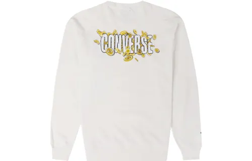 Converse CNY Sweatshirts Men's Milk White Crew Neck Moderate Regular