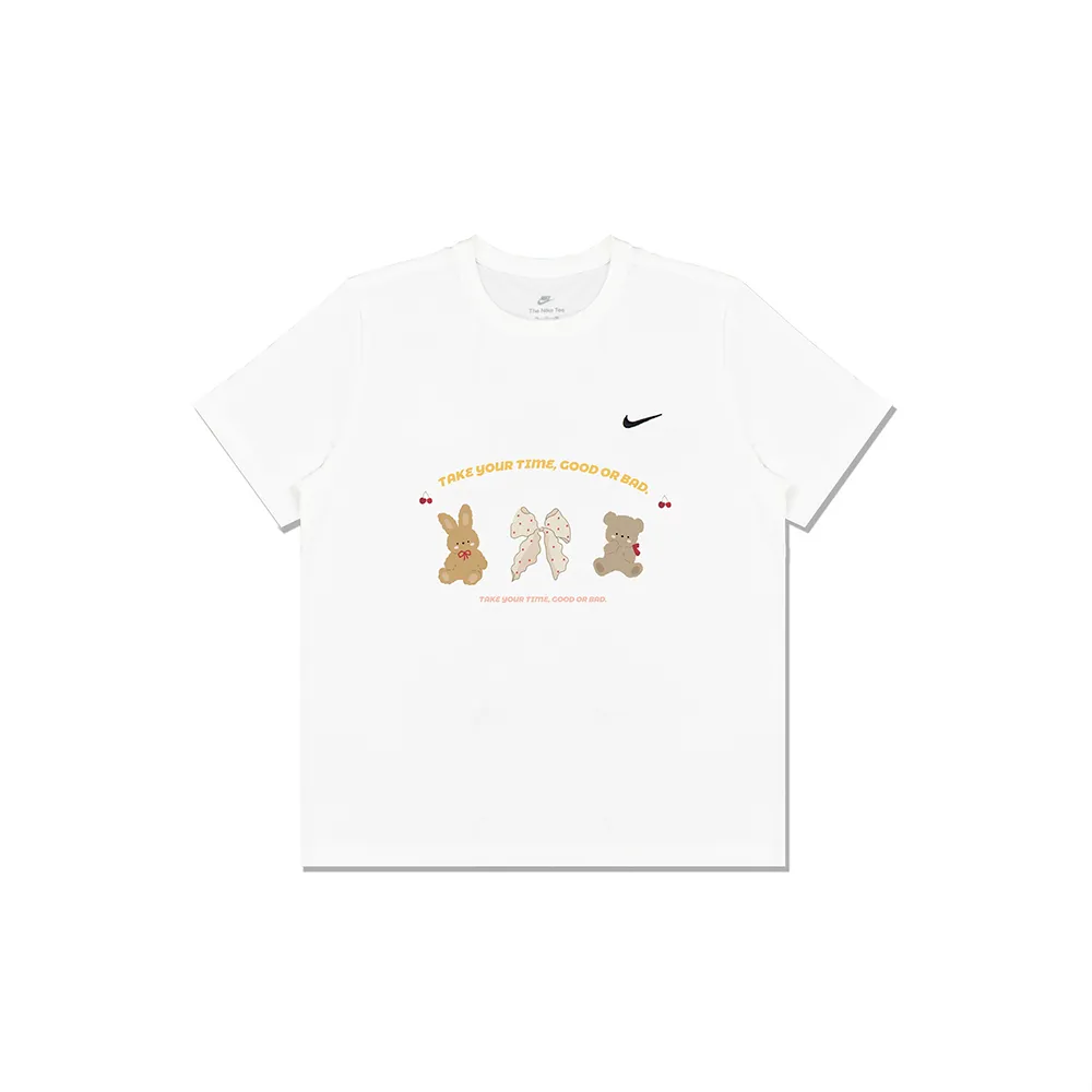 Nike T-Shirts Men's White Crew Neck Moderate Straight Fit