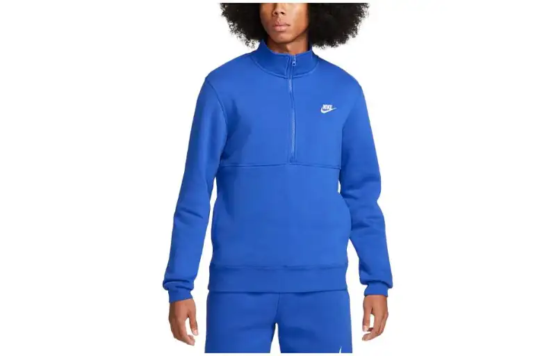 Nike Brushed Back 1/2 Zip Pullover Sweatshirt Men's Blue