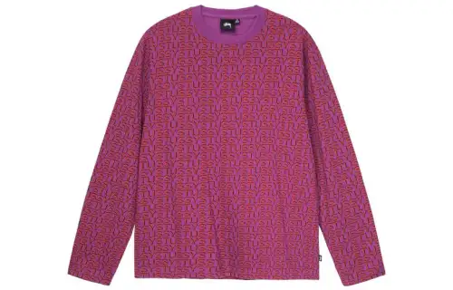 Stussy Letter Stripe Long Sleeve Crew Top
