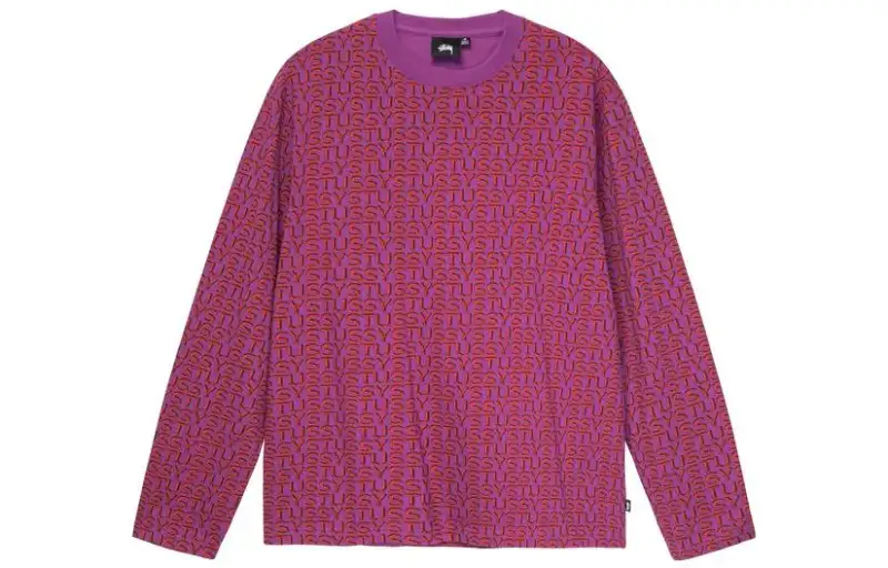 Stussy Letter Stripe Long Sleeve Crew Top