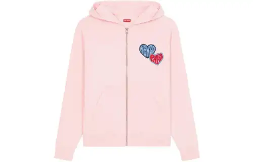 KENZO Sweatshirts Unisex Pink Hooded Moderate Cardigan