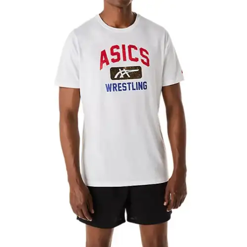 Asics UNISEX WRESTLING GRAPHIC TEE T Shirt Unisex Bright White