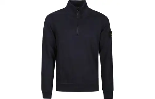 STONE ISLAND Sweatshirts Men's Marine Blue Stand Collar Moderate Regular